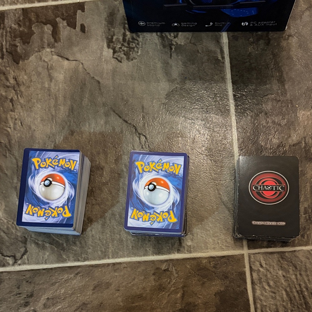 Chaotic TCG Card Lot + Bonus Pokémon Style Play Cards.